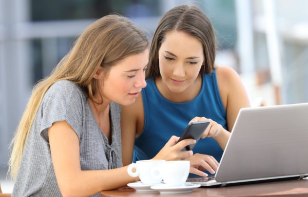 two girls sitting