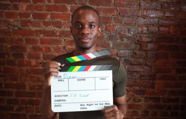 young man with action sign