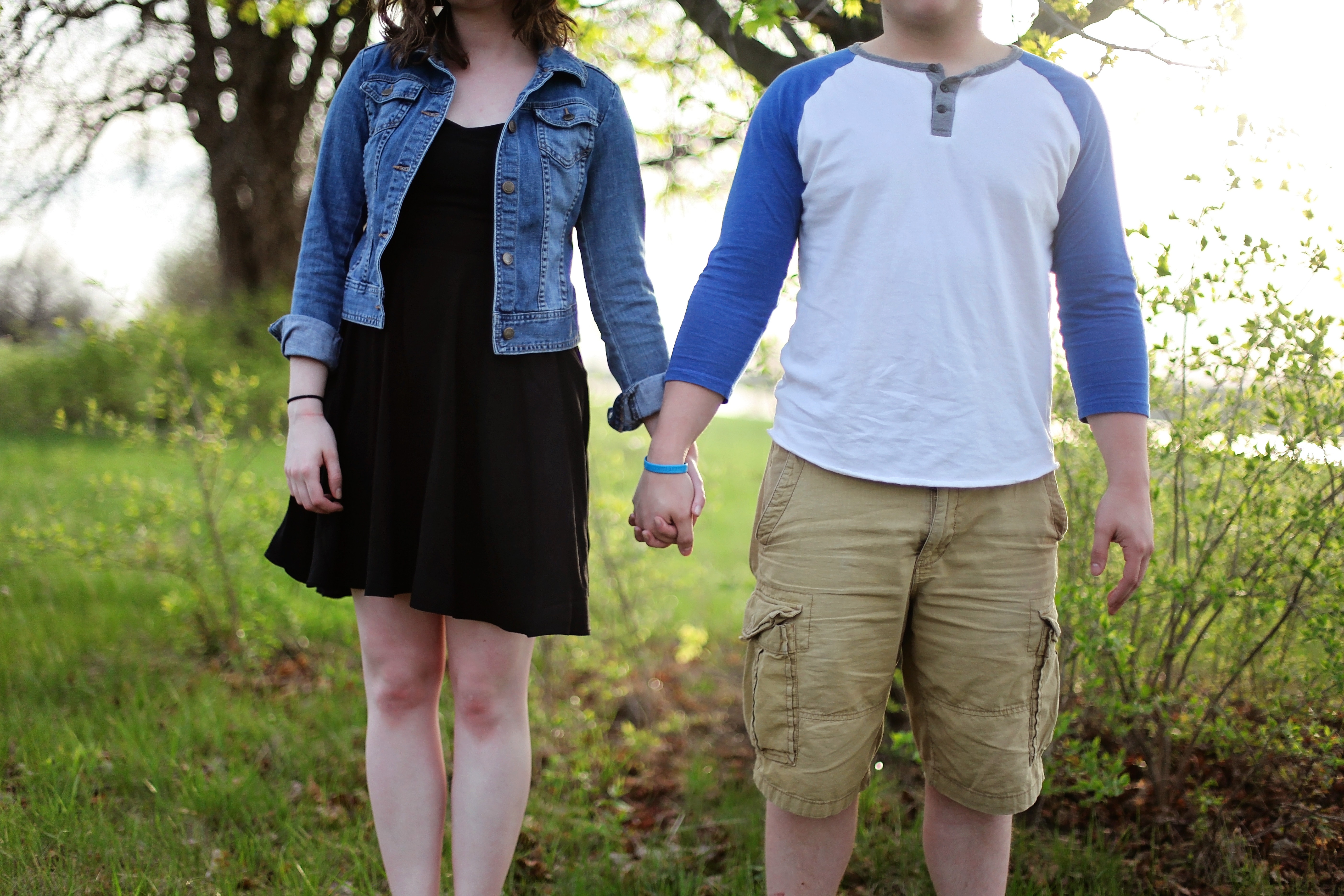Couple holding hands