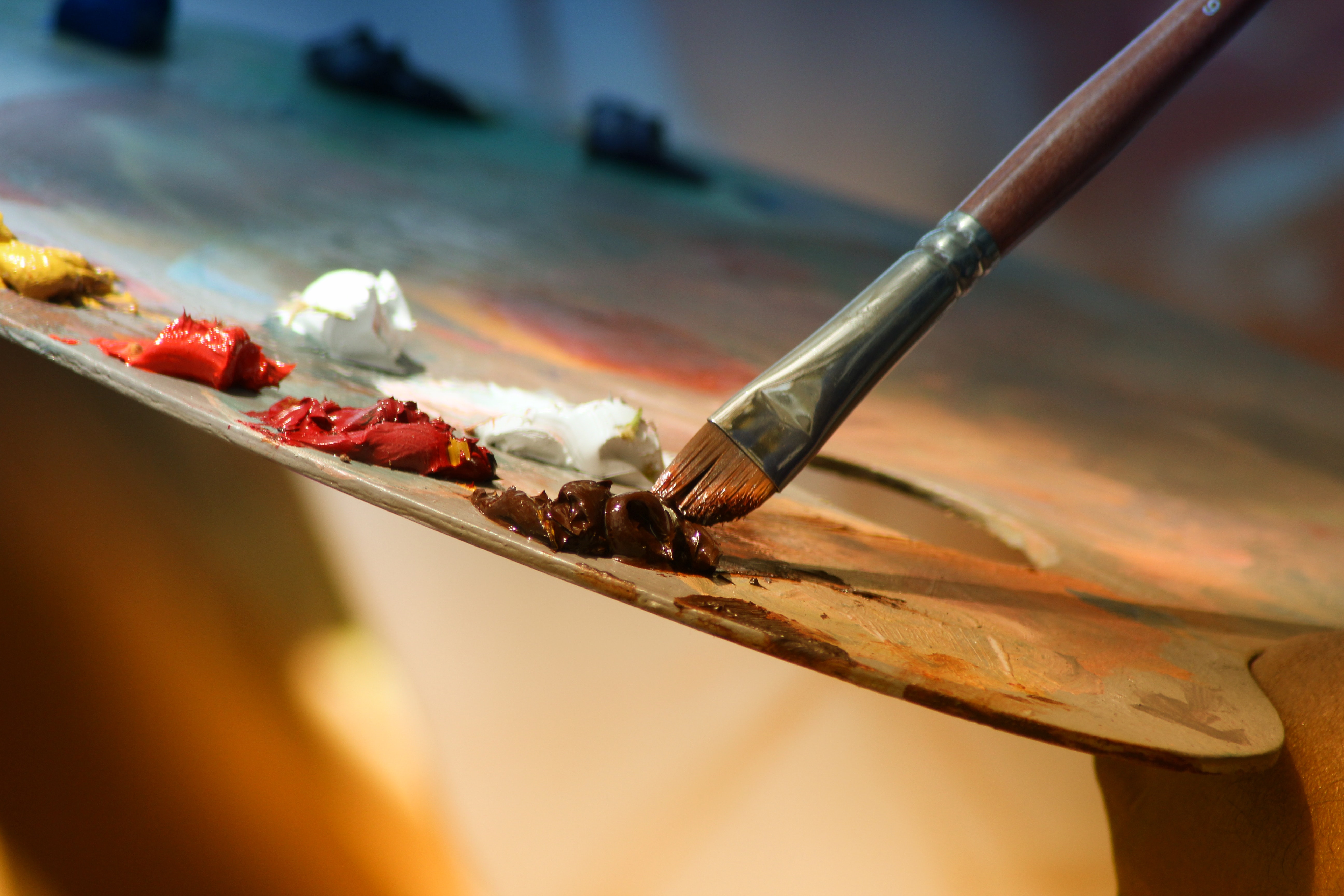 Paintbrush and paints