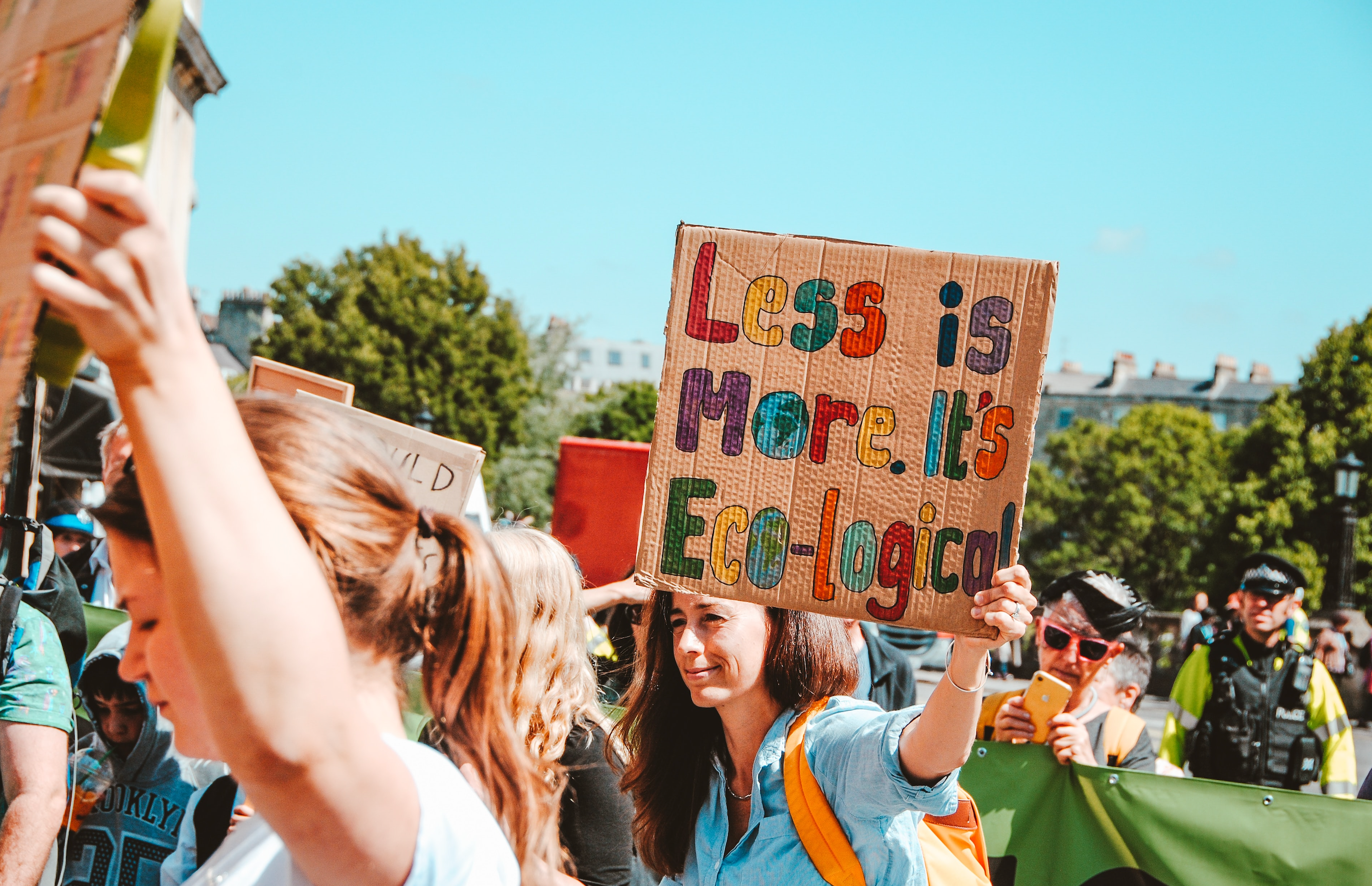 women holding signs during protest