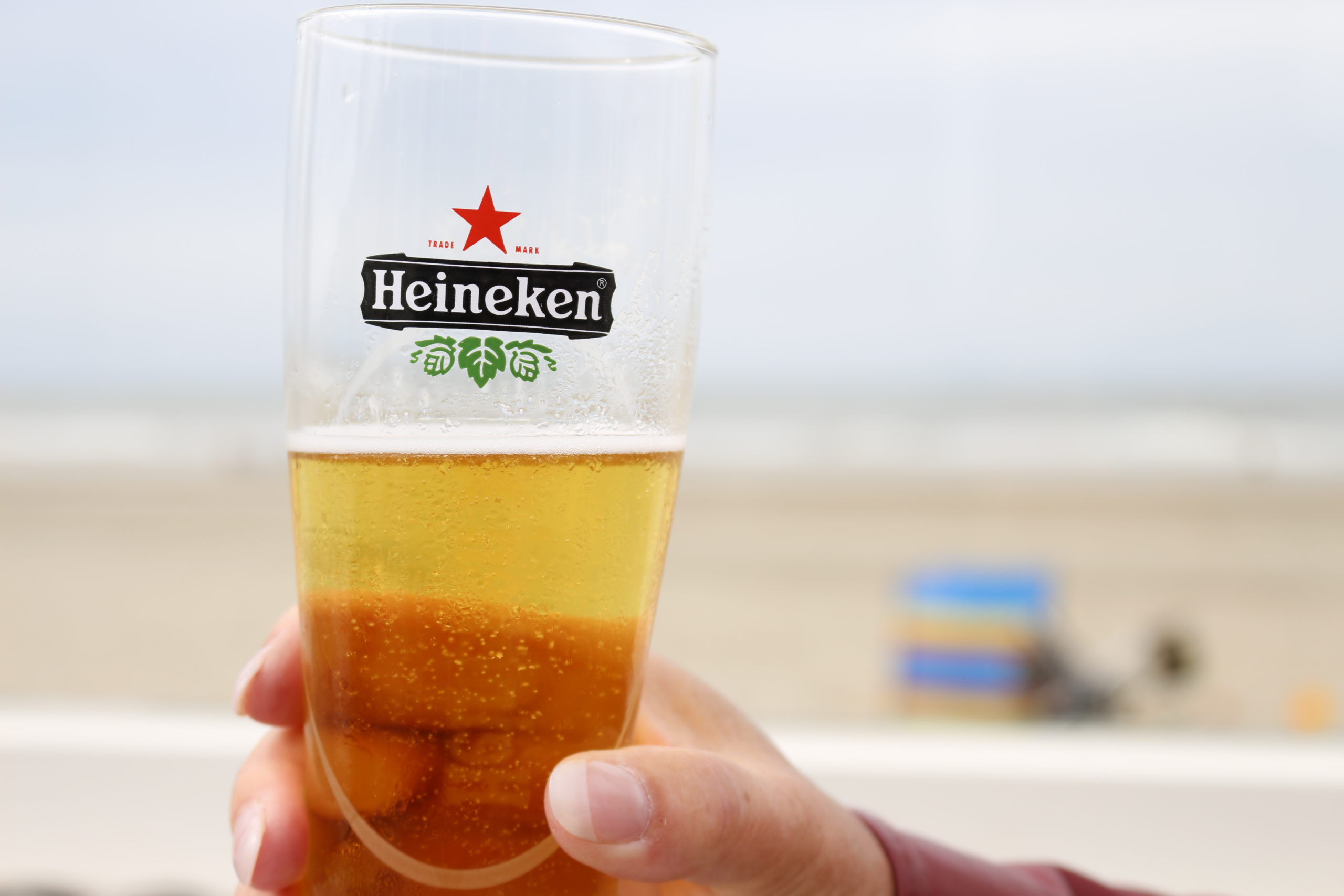 Glass with beer in it