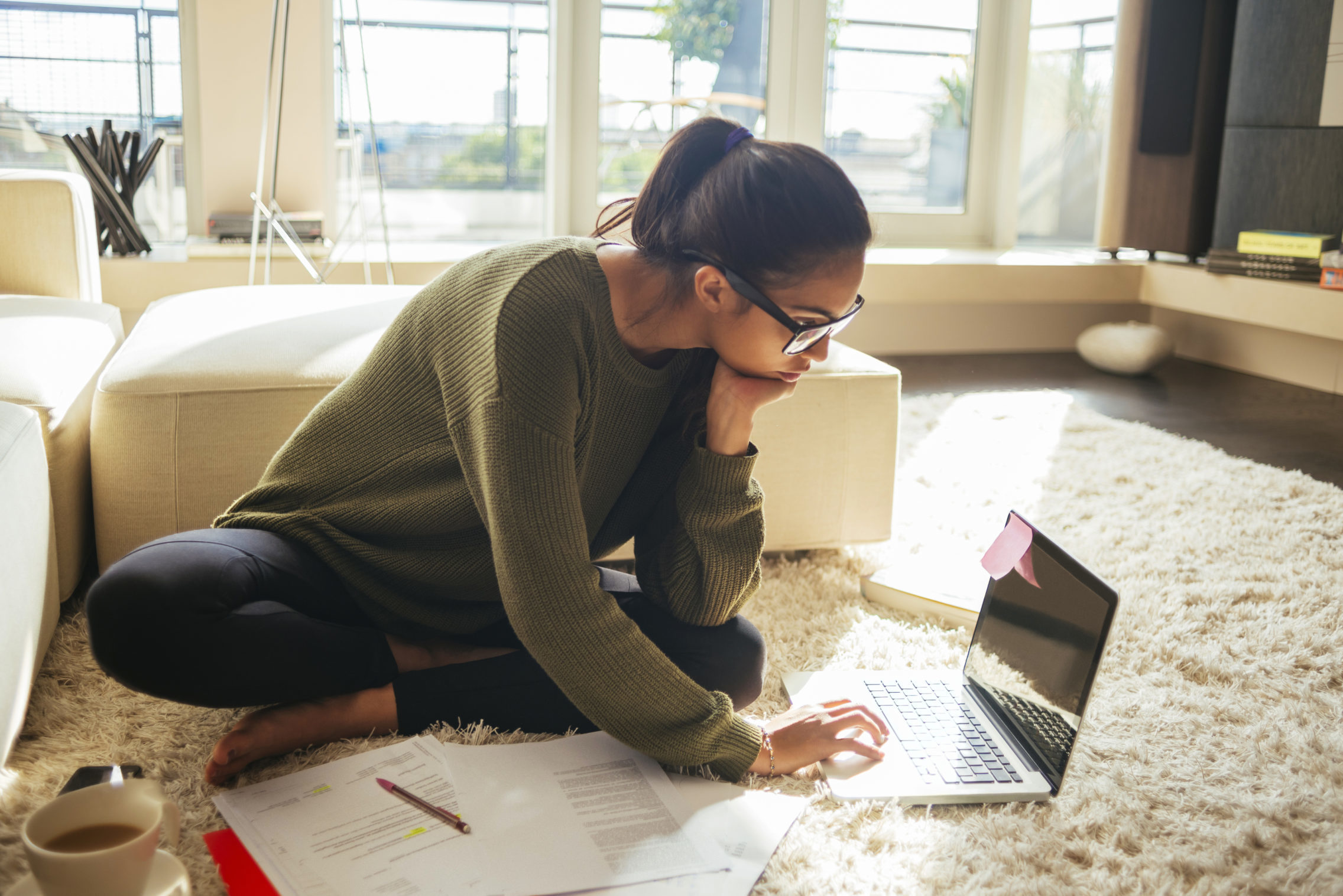 woman typing on a computer